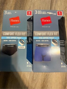 Hanes Comfort Flex Fit Boxer Briefs - Blue & Black BUNDLE